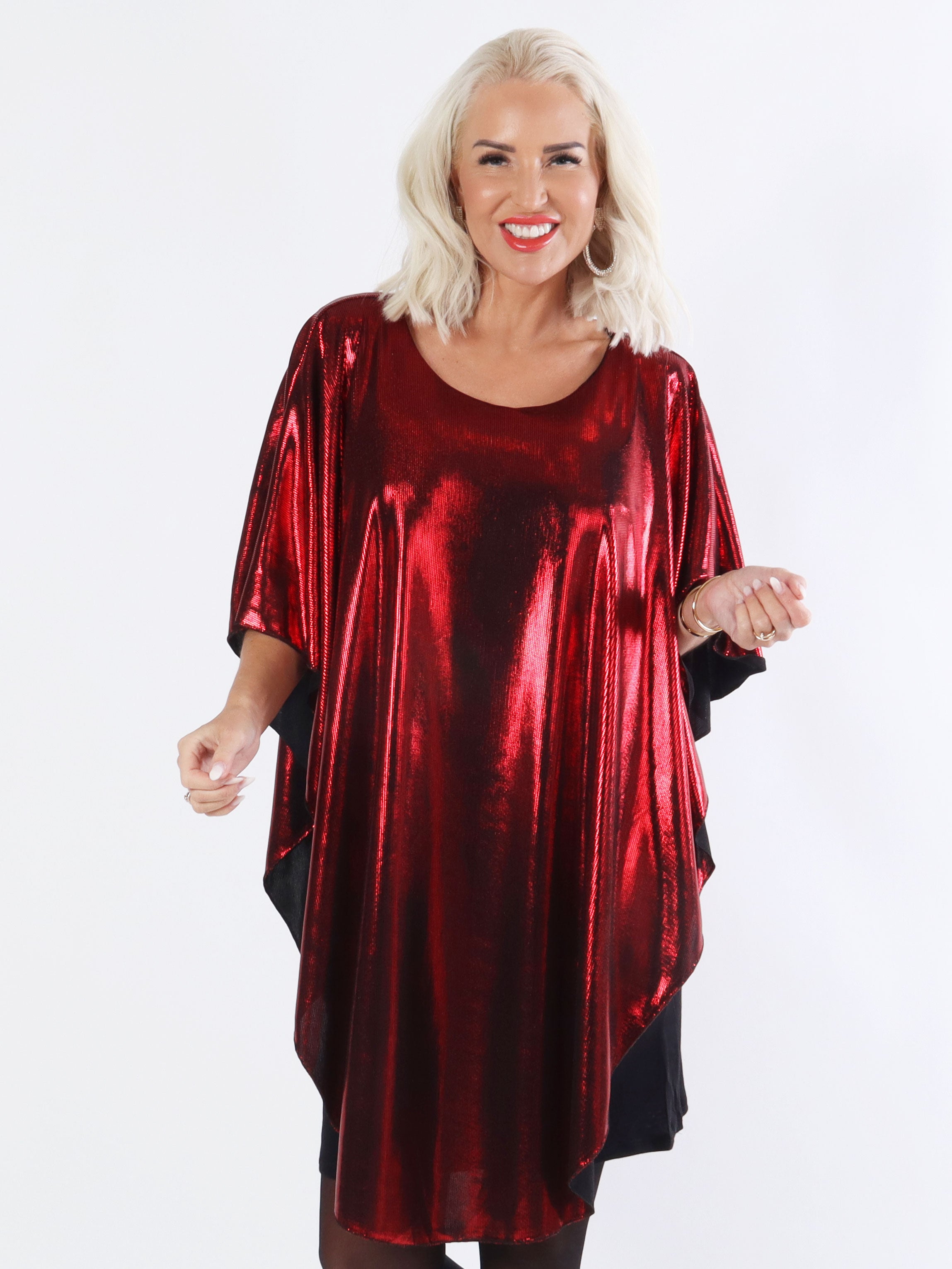 Kenya Party - Smuk plus size tunikakjole i shiny stof